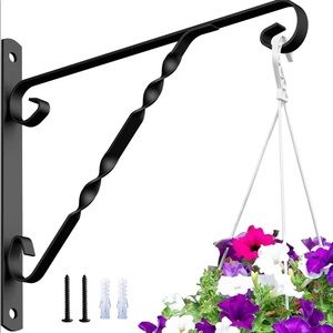 Set of 2 Iron Outdoor Hanging Brackets Wall Hooks!